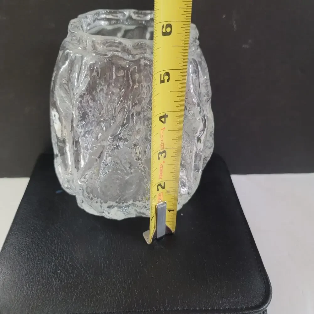 Vintage Ingrid Glashutte Ice block MCM vase 5.5